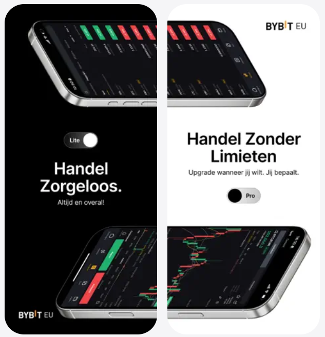 Bybit EU App voor iOS 2 Bybit EU app iOS dashboard op iPhone